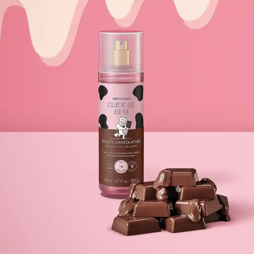 Body Splash Corporal Deleite Chocolatudo 200ml Exp Cuide-se Bem