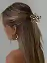 Pinza Caimán Gancho Flor Metalizada Cabello