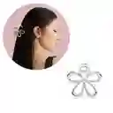Pinza Caimán Gancho Flor Metalizada Cabello