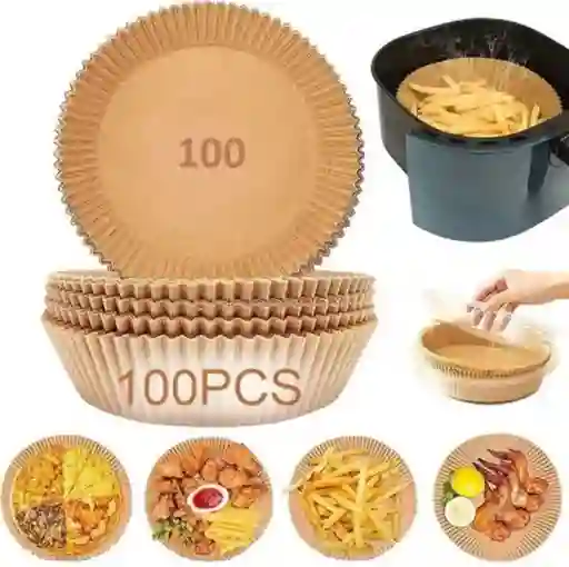 Canastilla Papel Antiadherente Air Fryer 16 Cm X 100 Und.