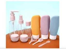 Kit Envases Para Viaje 8 Frascos Con Estuche