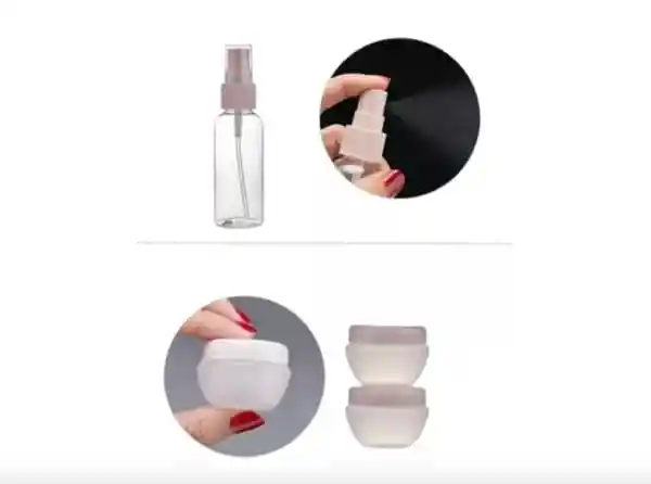 Kit Envases Para Viaje 8 Frascos Con Estuche