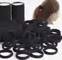 Moñas Elasticas Para El Cabello Color Negro X 50