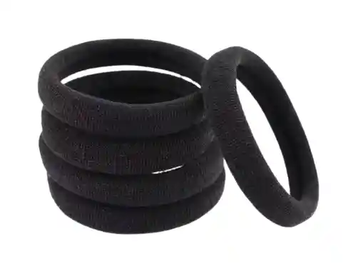 Moñas Elasticas Para El Cabello Color Negro X 50