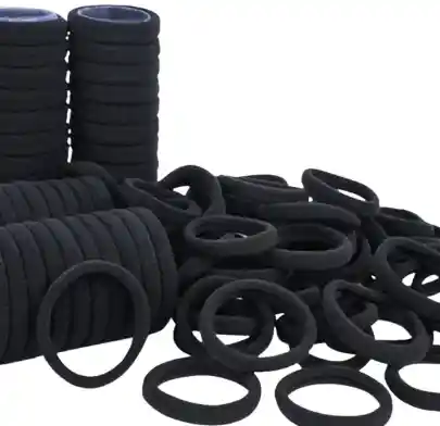 Moñas Elasticas Para El Cabello Color Negro X 50