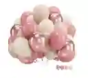 Juego De 48 Globos En Tonos De Rosa Pálido Y Gris Rosa De 12"