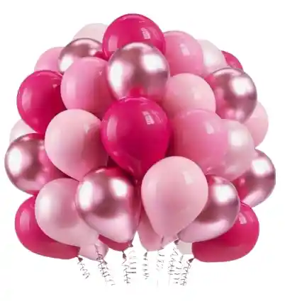 Globos De Látex Rosas Intensos X 50 Unidades
