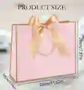 Bolsa De Regalo Papel Metalico Con Asa De Lujo Rosada Grande