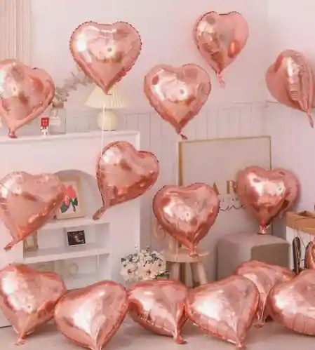 Globos Con Forma De Corazón Metalico