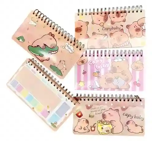 Planeador Semanal Super Decorado De Capibara Con Hoja Para Notas