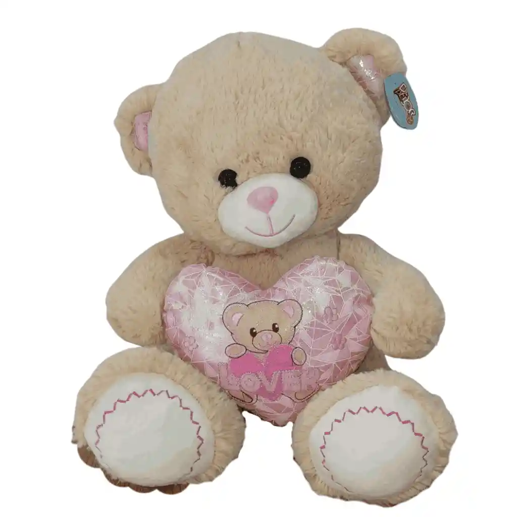 Oso Mediano Con Corazón Rosado