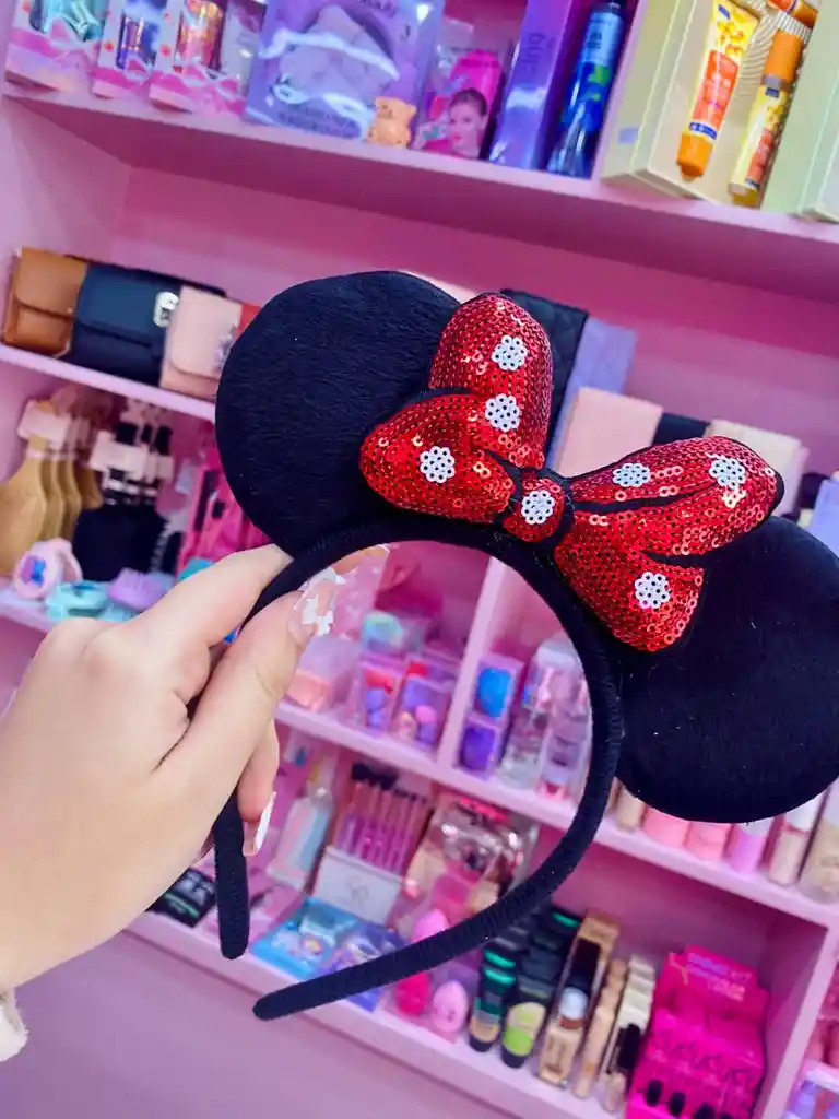 Regalo De Navidad 🎄 🐭 Diadema De Minie Con Lazo De Lentejuelas 🎀✨