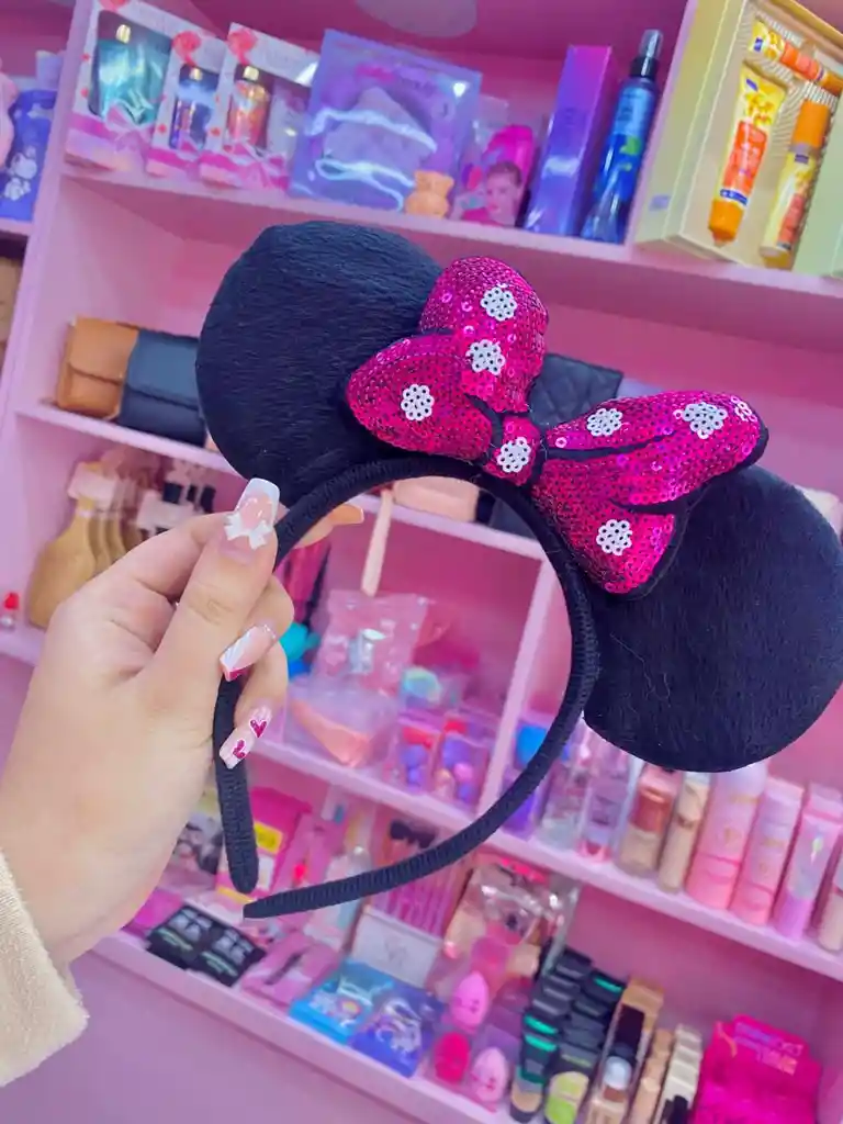 Regalo De Navidad 🎄 🐭 Diadema De Minie Con Lazo De Lentejuelas 🎀✨