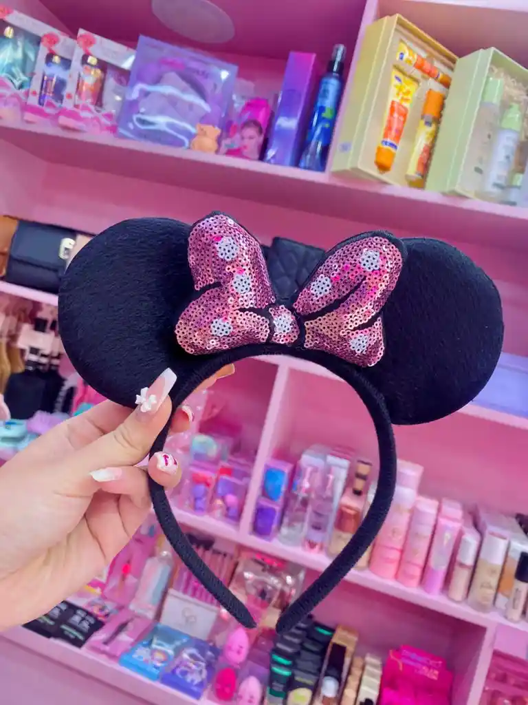Regalo De Navidad 🎄 🐭 Diadema De Minie Con Lazo De Lentejuelas 🎀✨