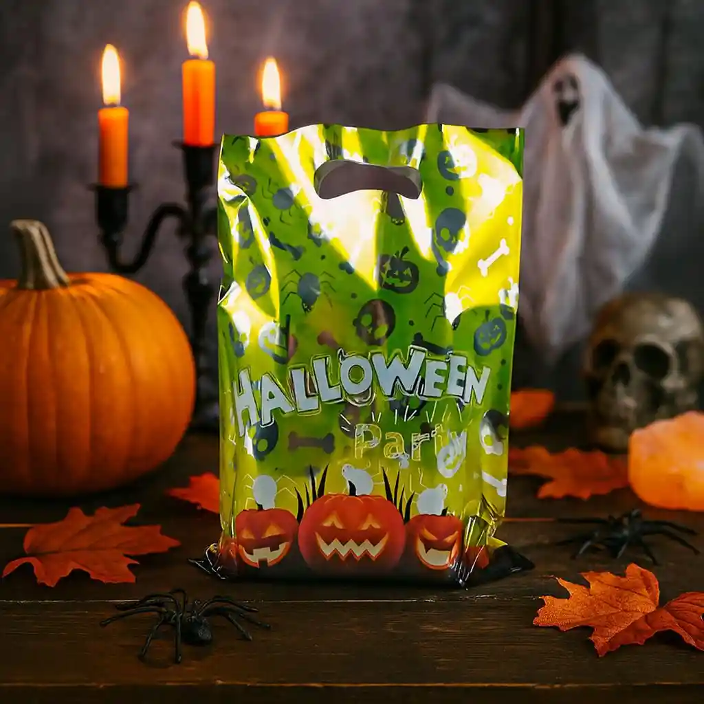 Halloween Bolsitas Grandes Metalizadas X10 Uds.