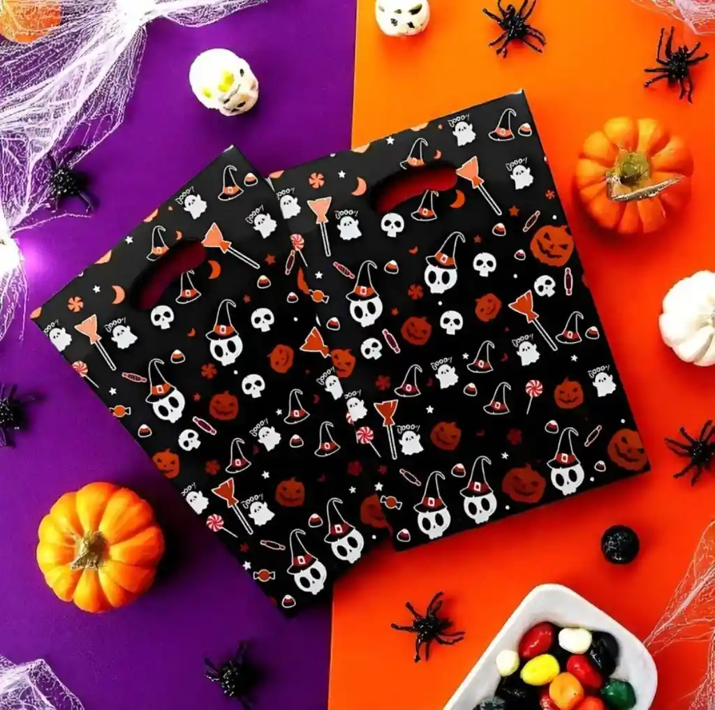 Halloween Bolsitas Grandes Metalizadas X10 Uds.