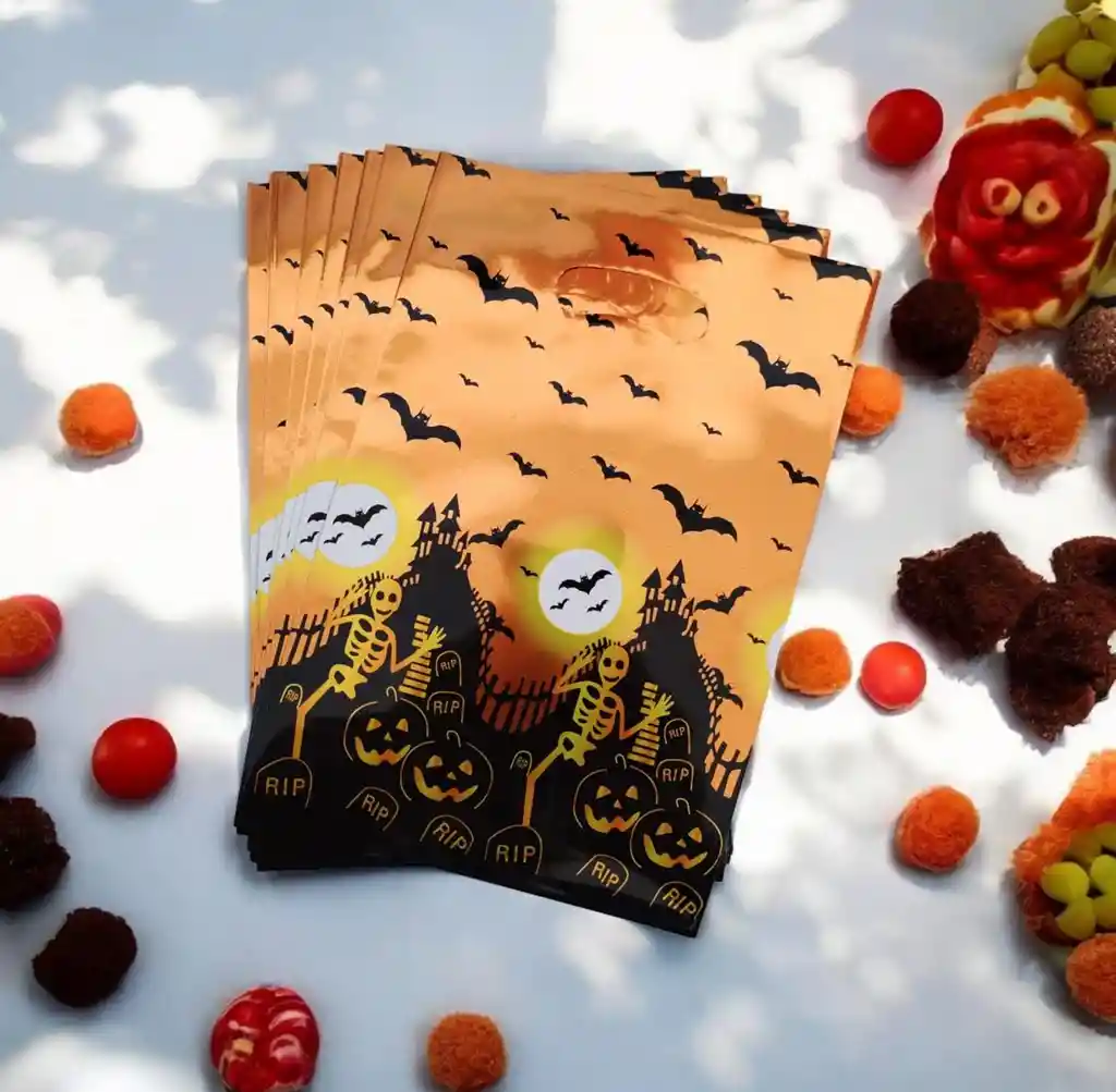 Halloween Bolsitas Grandes Metalizadas X10 Uds.