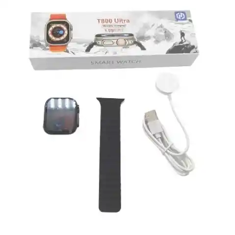 Smartwatch Genérica Serie 8 T800 Ultra Display De 1.99 Con Correa De Silicona Color Negro Y Reloj Color Gris