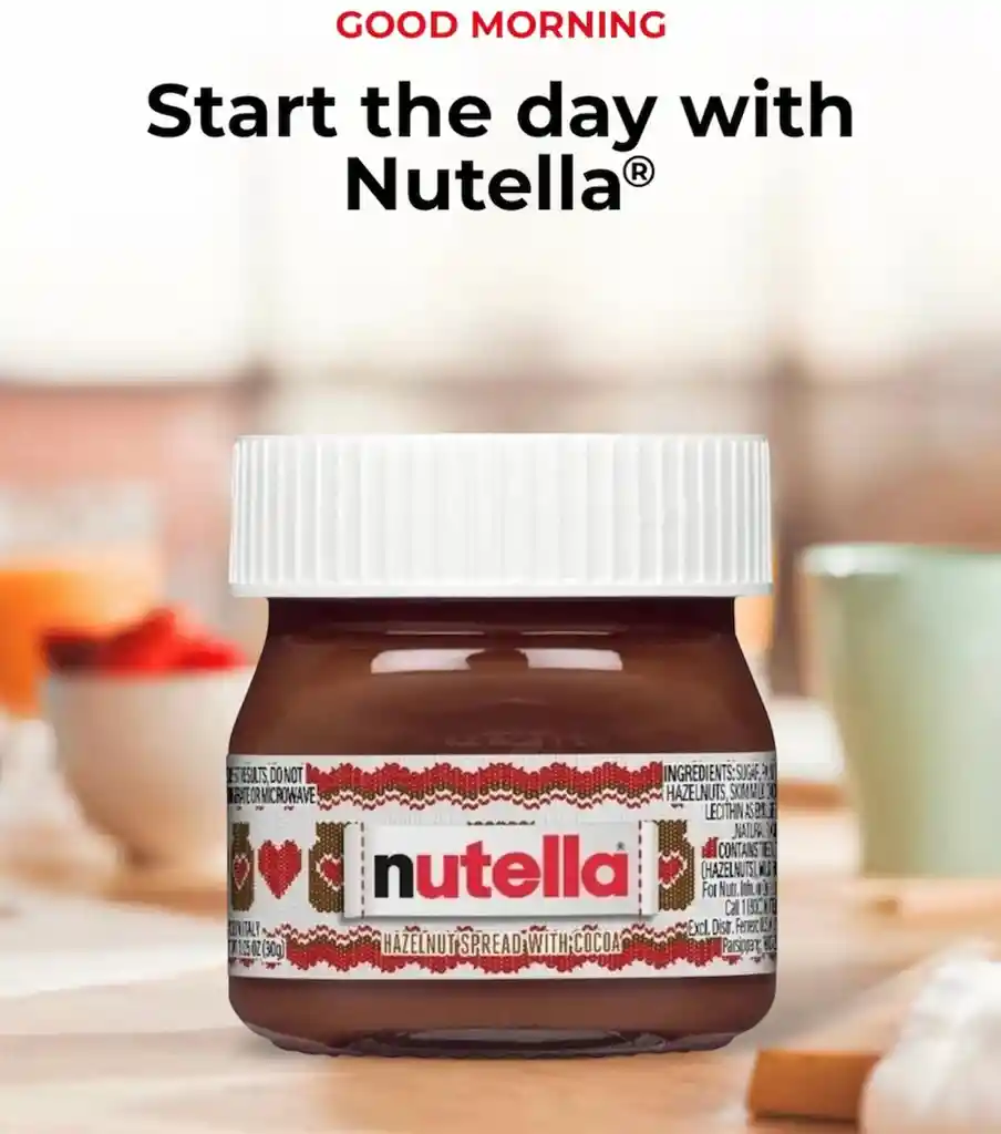 Nutella Ferrero® Mini Tarro De Vidrio Edición Navidad 30g