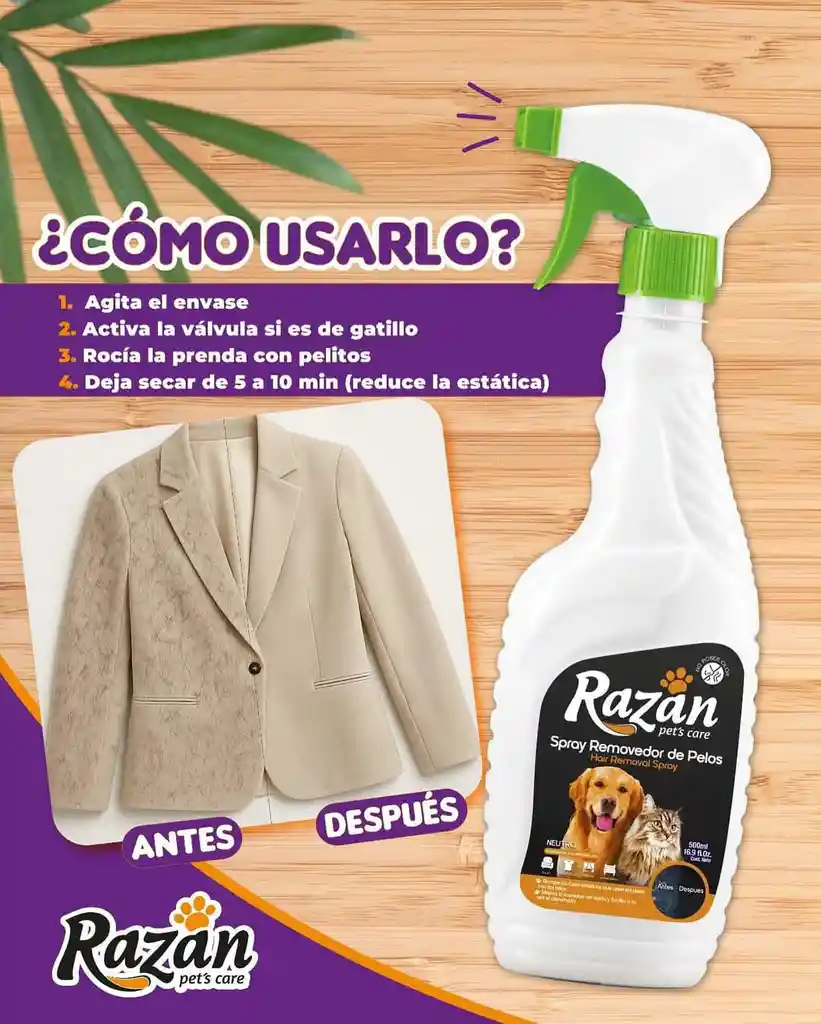 Quita Pelos De Perros Y Gatos Quita Pelos De Ropa 500 Ml
