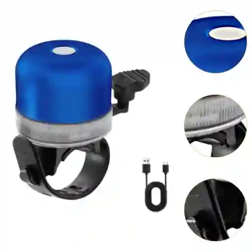 Timbre Para Bicicleta Con Luz Led Recargable Usb