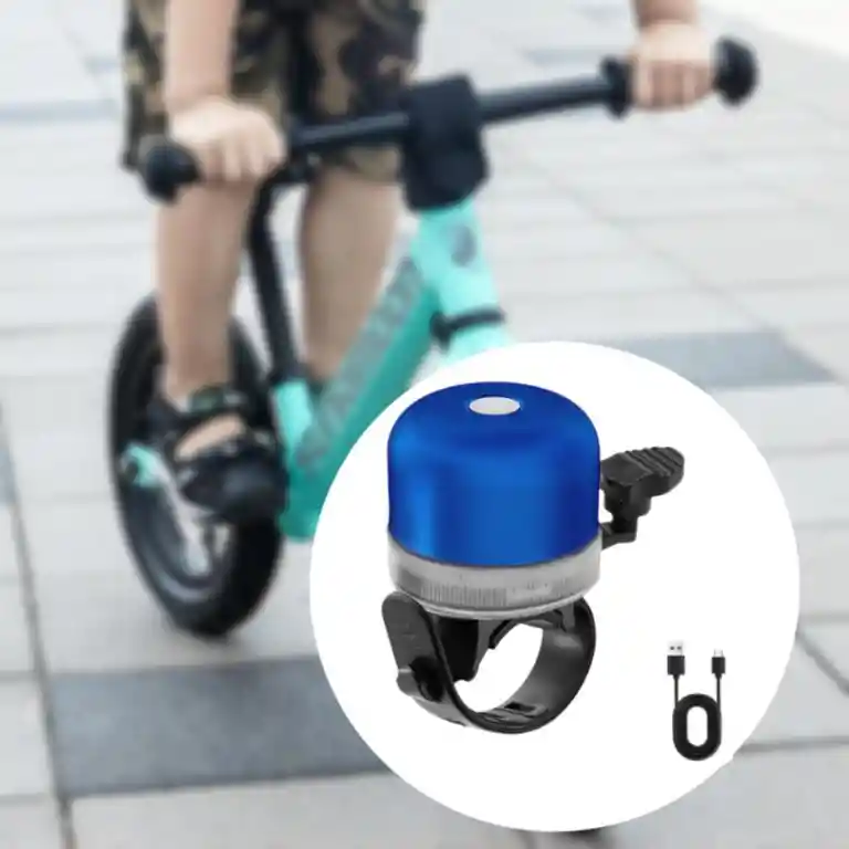 Timbre Para Bicicleta Con Luz Led Recargable Usb