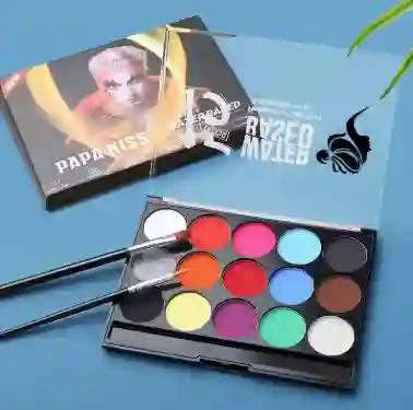 Juego De Pintura Pintucarita Maquillaje Artistico Sólida Soluble En Agua, Juego De 15 Colores,