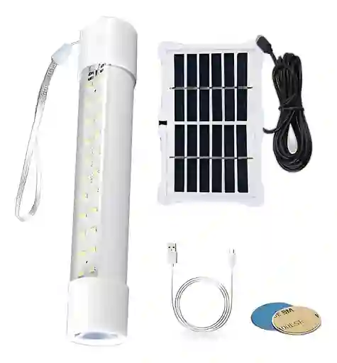 Lámpara Solar Portátil Recargable Con Panel Solar Y Usb