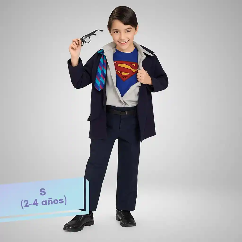 Disfraz Halloween Clark Kent Superman Talla S (2-4 Años)
