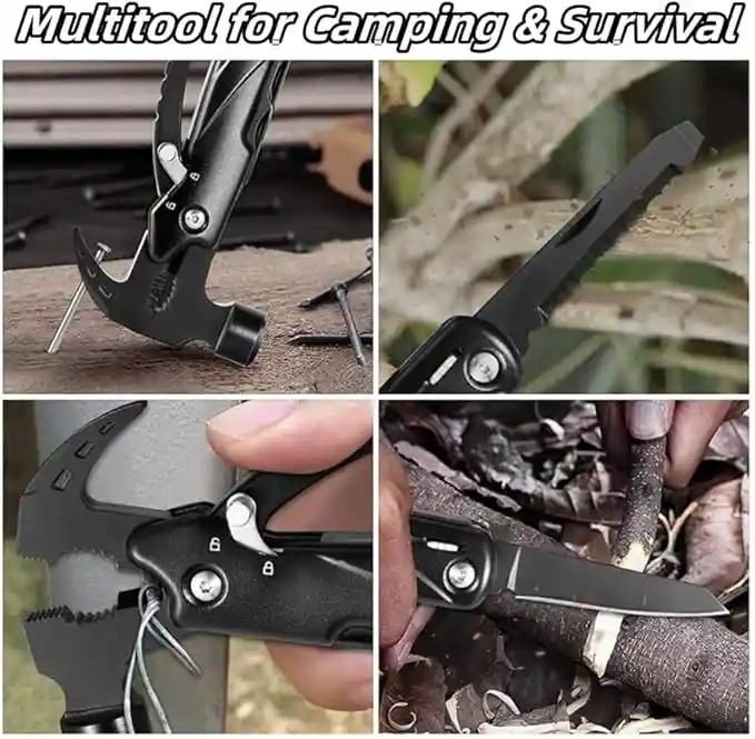 Herramienta Multifuncional Traveler 12 En 1 Con Martillo Y Navaja