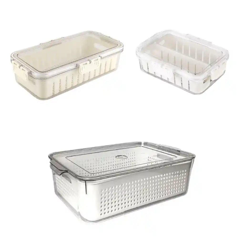 Set De Contenedores Para Organizar Alimentos En La Nevera X 3 Unidades
