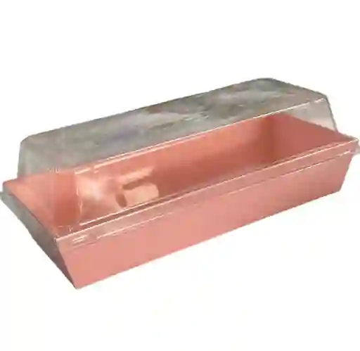 Cajas Laminadas 18 X 7.3 Cms X 6 Cms Rosadas Con Tapa Plástica, Cajas Kraft Para Alimentos