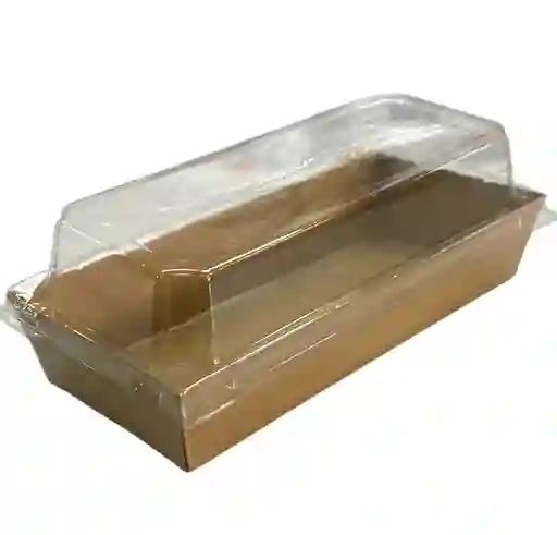 Cajas Laminadas 18 X7 .3 Cms X 6 Cms Kraft Con Tapa Plástica, Cajas Kraft Para Alimentos