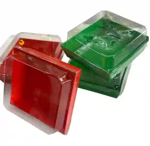 Cajas Laminadas 11 X 12 Cms X6 Cms Rojas O Verdes Con Tapa Plástica, Cajas Para Alimentos