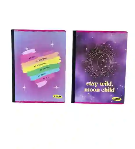 Cuaderno Cosido Doble Línea Para Niña 100 Hojas Diseños Surtidos