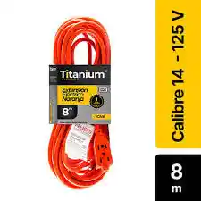 Extensión Eléctrica Titanium 8 Metros Naranja Uso Pesado
