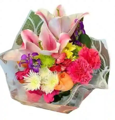 Ramo Mixto Con Lirio Rosado – Colores Vivos