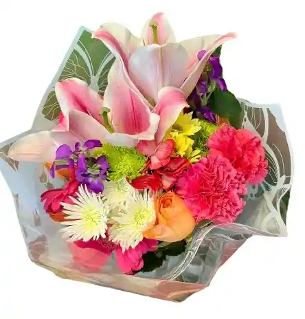 Ramo Mixto Con Lirio Rosado – Colores Vivos