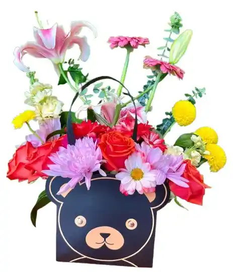 Bolsa Oso – Lirio, Gerberas Y Rosas