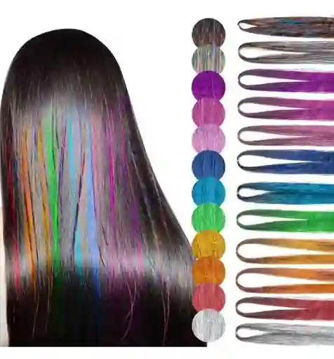 Caiman Hebras Brillantes Colores Para El Cabello Cosplay Halloween