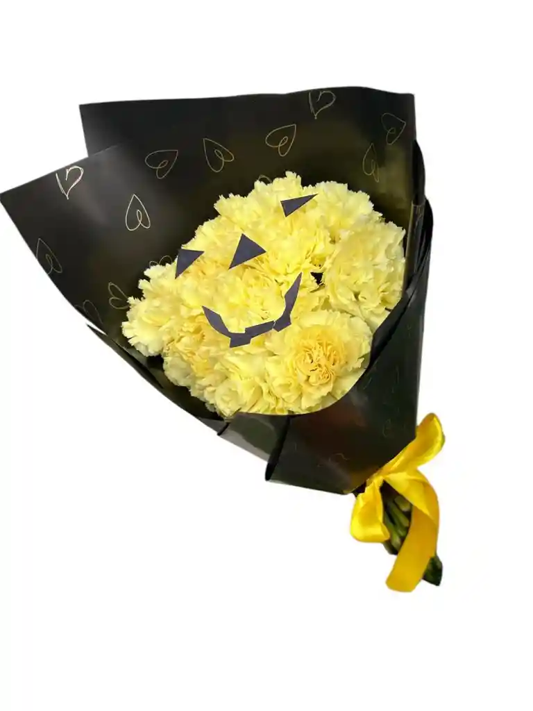 Flores De Claveles Con Cara De Calabaza