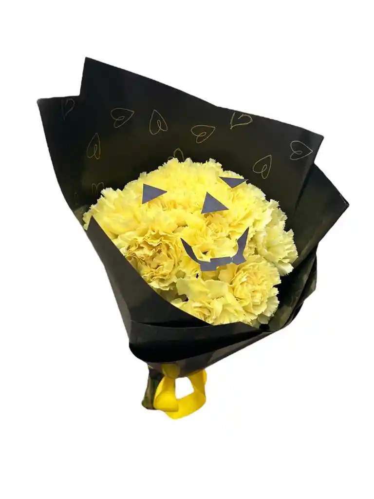 Flores De Claveles Con Cara De Calabaza