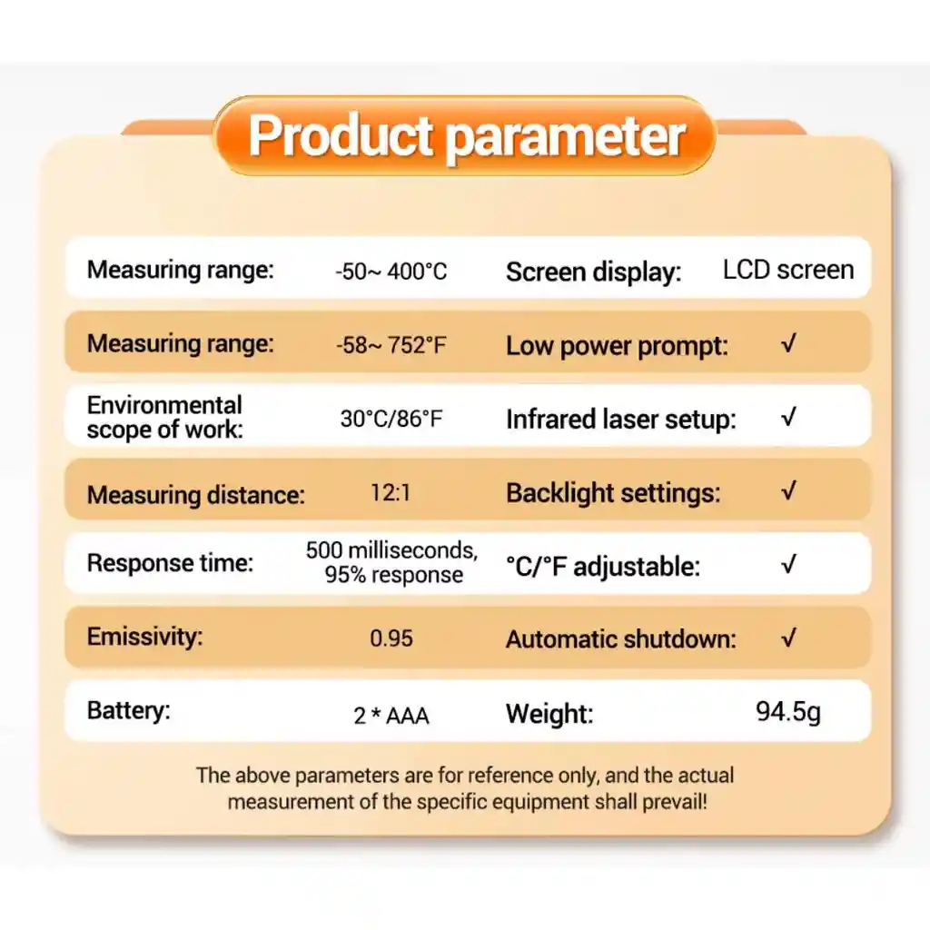 Termómetro Infrarrojo Láser 400°c Aneng Th201 Digital Negro