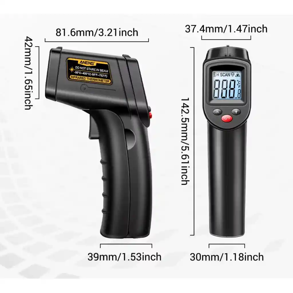 Termómetro Infrarrojo Láser 400°c Aneng Th201 Digital Negro