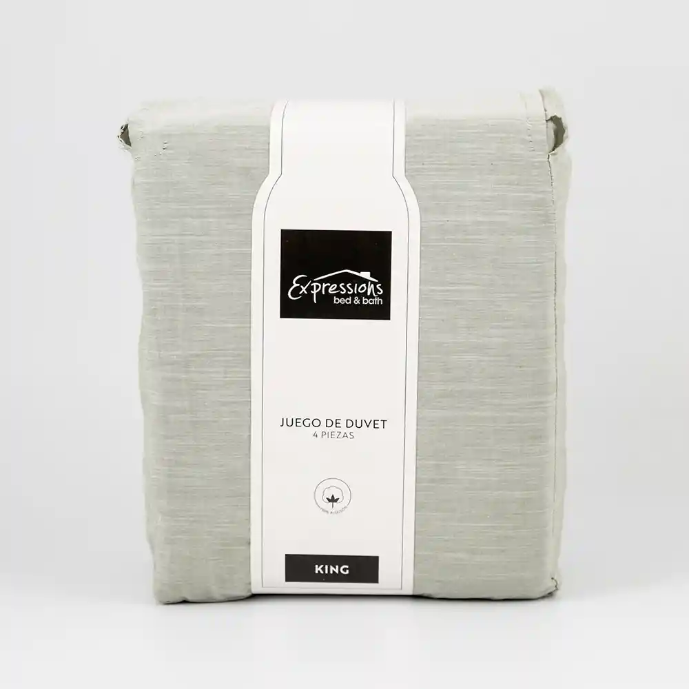 Juego De Duvet Expressions King 200x200cm Verde 100% Algodon