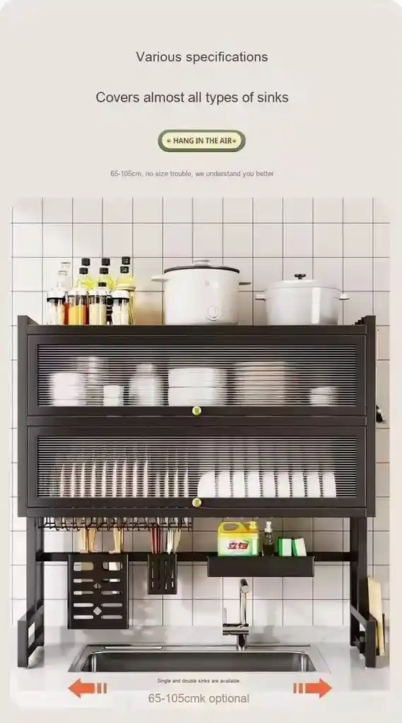 Escurridor De Platos Doble Tapa 65cm