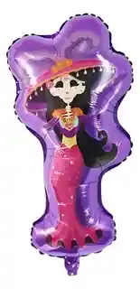 Globo Metalizado Halloween Catrina Mujer 18” X 1 Unidad