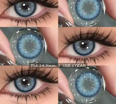 Lentes De Contacto Color Azul Claro Halloween