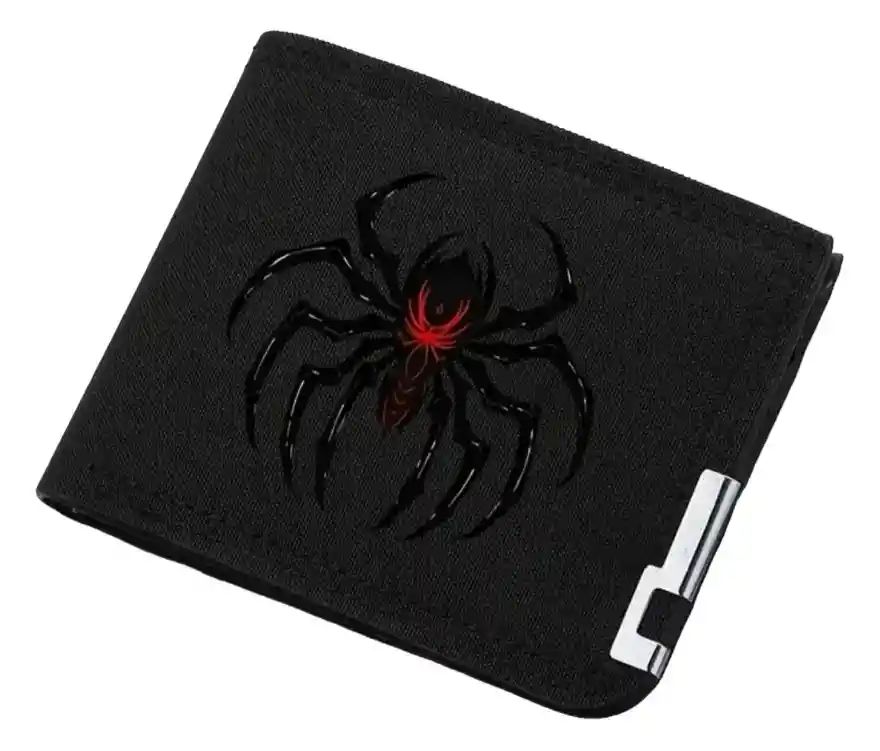 Billetera Niños Spiderman Monedero Multi Bolsillos Negra