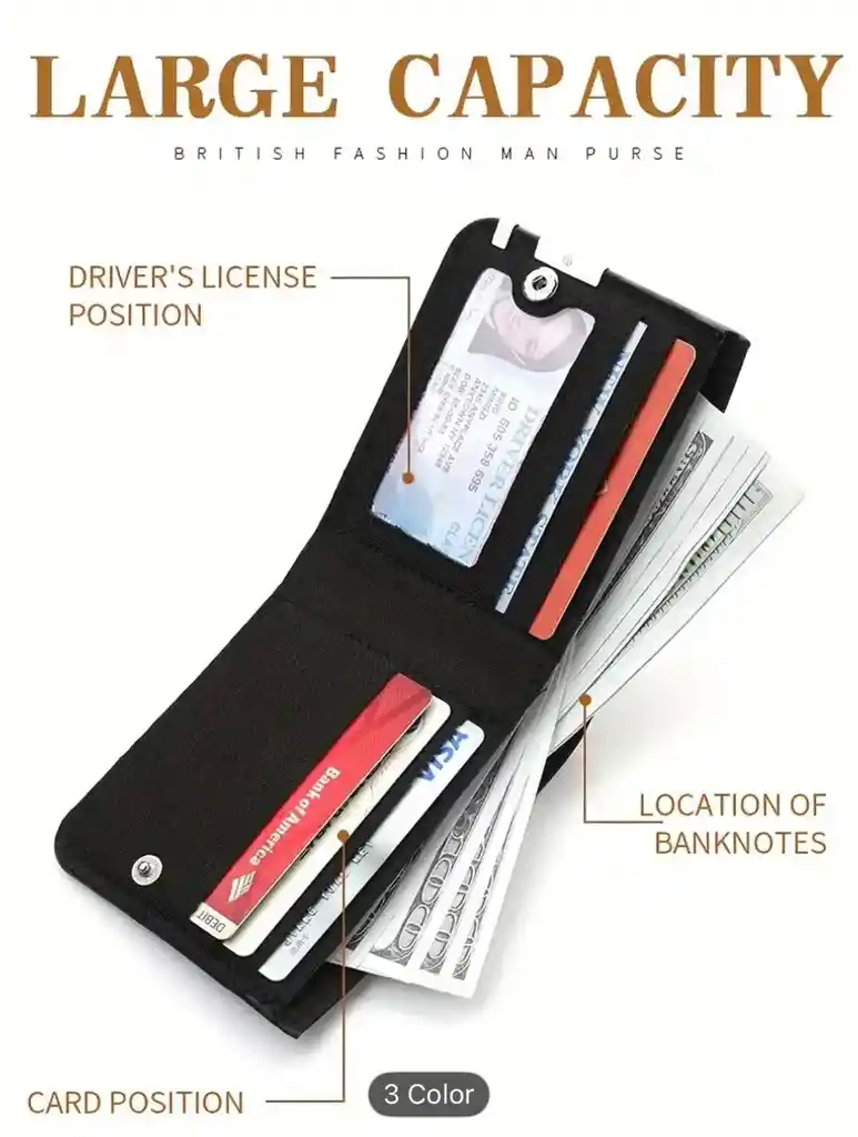 Billetera Niños Spiderman Monedero Multi Bolsillos Negra